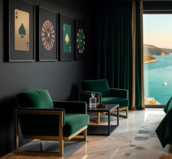 Dizajnerski interijer premium suitea u Blackjack Hall hotelu